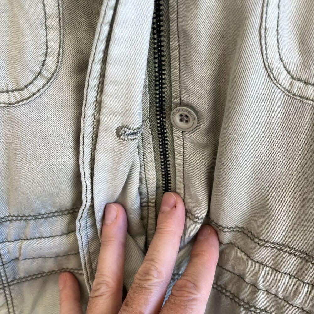 Marrakech Anthropologie Womens Utility Cargo Jacket Size L Green Grunge Lyocell - Picture 6 of 14
